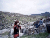 Susan and Sine hike out to the point at St. David's Head (05/06/99). Click here for full size image.