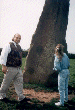 Bran and Stephanie at the base of 'Long Meg' (05/04/99). Click here for full size image.