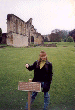 Stephanie says, 'I am here!' at Arthur's grave (05/07/99). Click here for full size image.