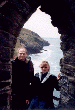 Bran and Stephanie enter Arthur's birthplace at Tintagel (05/09/99). Click here for full size image.