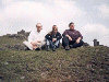 Bran, Stephanie, and Renata on the *long* climb up the slopes of Castell Dinas Bran (05/05/99). Click here for full size image.