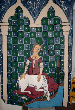 One of the dozen, painted tapestries Baroness Julianna and her canton created to decorate the Main Hall (based on a period manuscript). Click here for full size image.