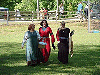 Three Corvus women of Hawkwood on the move: Mistress Rhiannon, Lady Isolde, and Baroness Deirdre. Click here for full size image.