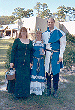 Mistress Rhiannon, Queen Emer of Atlantia, and Master Bran Trefonnen. Click here for full size image.